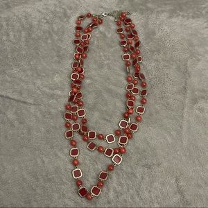 Fancy Red and Gold Necklace